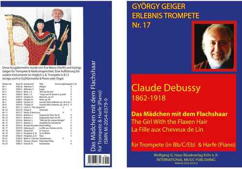 Debussy,Claude Achille; “The Girl with the Flaxen Hair” for trumpet in B / C / Es, Harp (Piano)