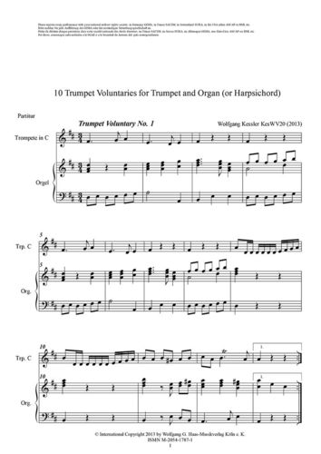 Kessler,Wolfgang *1945-2017;  -10 Trumpet Voluntaries KesWV20 for trumpet and Organ
