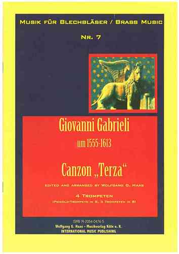 Gabrieli, Giovanni 1558-1613 -Canzon Terza para Cuarteto de latón: 4 trompetas
