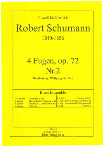 Schumann, Robert; 4 Fugen, op.72,2 Brass Ensemble