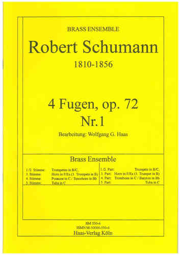 Schumann, Robert 1810-1856; 4 Fugen, op.72,1 für Brass Ensemble: