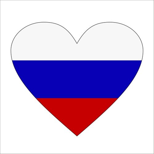 Cadora  Russland - Magnetschild Kühlschrankmagnet in Herzform Flagge