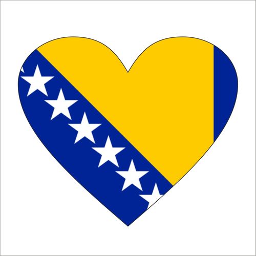 Cadora  Bosnien-Herzegowina - Magnetschild Kühlschrankmagnet in Herzform Flagge