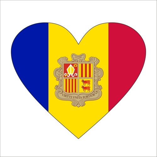 Cadora  Andorra - Magnetschild Kühlschrankmagnet in Herzform Flagge