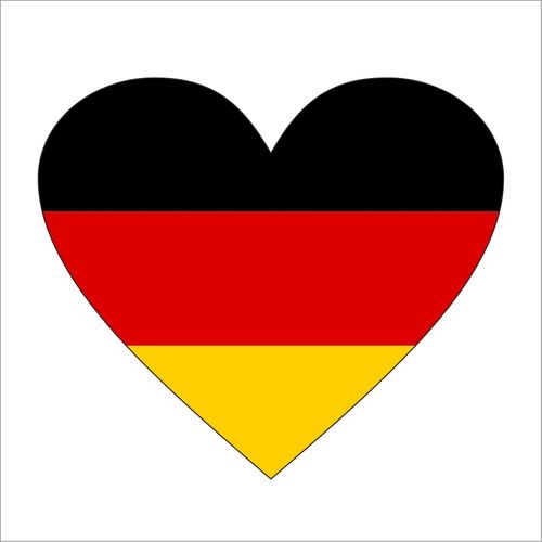 Cadora  Deutschland - Magnetschild Kühlschrankmagnet in Herzform Flagge
