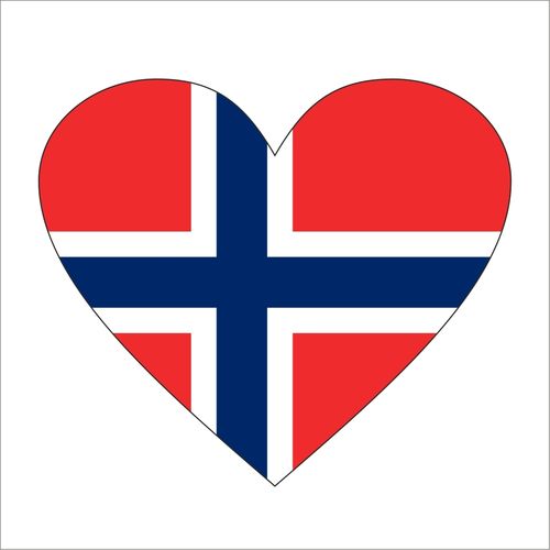 Cadora  Norwegen - Magnetschild Kühlschrankmagnet in Herzform Flagge