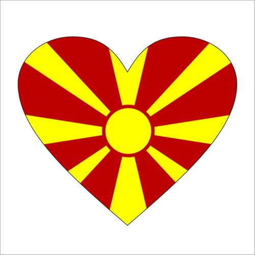 Cadora  Mazedonien - Magnetschild Kühlschrankmagnet in Herzform Flagge