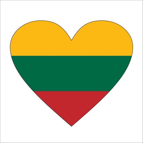 Cadora  Litauen - Magnetschild Kühlschrankmagnet in Herzform Flagge