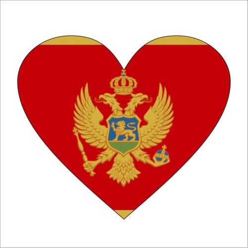 Cadora  Montenegro - Magnetschild Kühlschrankmagnet in Herzform Flagge