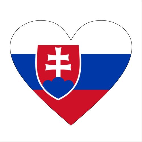 Cadora  Slowakei - Magnetschild Kühlschrankmagnet in Herzform Flagge