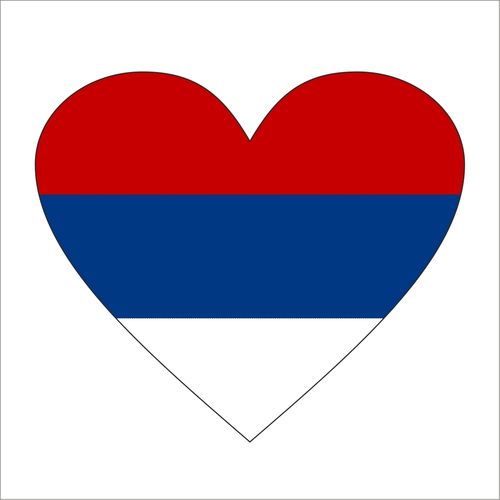 Cadora  Serbien - Magnetschild Kühlschrankmagnet in Herzform Flagge