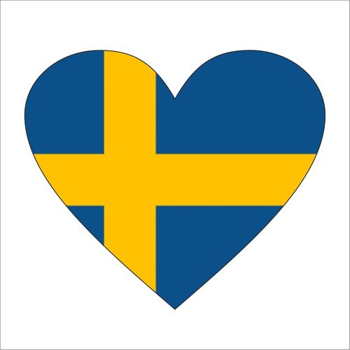 Cadora  Schweden - Magnetschild Kühlschrankmagnet in Herzform Flagge