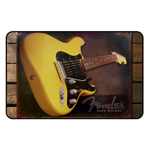 Cadora Magnetschild Kühlschrankmagnet Vintage Retro Werbung Fender Gitarre Guitar gelb Make history