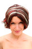 Party/Fancy Dress Lady WIG Bob short MIDDLE PARTING brown & red & grey strands sexy Witch VAMP diva