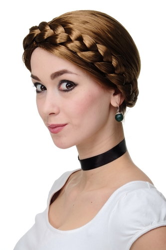 Party/Fancy Dress Wig Women Lady thick braid BROWN traditional German Ukrainian Russian Princess