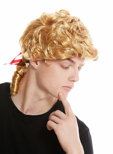 wig men carnival baroque poet wordsmith Casanova nobleman lord plait blonde copper blonde 7057-P70
