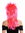 party wig carnival punk mullet rocker wild 80's wave backcombed long red pink mix DH1069-PC13TPC5
