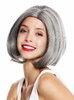 1962-10A/88A women's quality wig short bob sleek wavy tips parting grey highlights mottled