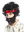 CW-036-P2 Halloween Carnival wig beard headband set 70s 80s retro curled brown