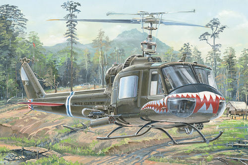UH-1B/C Huey  "Fire Birds", US ARMY Hubschrauber, 1/18 Plastikbausatz