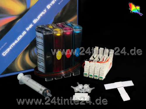 CISS kompatibel zu Epson Stylus Photo mit Patronen Nr. T0441 -T0454 inklusive 400 ml DYE Tinte