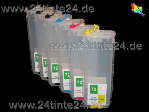 Ink-Patronen XXL / schlauchloses CISS  kompatibel  zu  HP  Designjet mit Patronen Nr. 72 280 ml