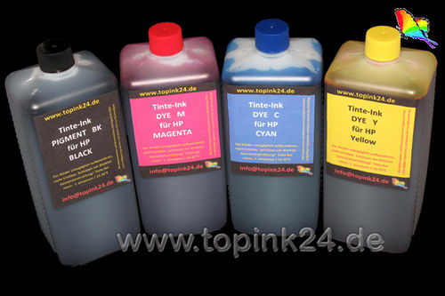 Refill kit foto ink InkTec® pigment UV & DYE for HP Designjet with HP 10/82/82/82