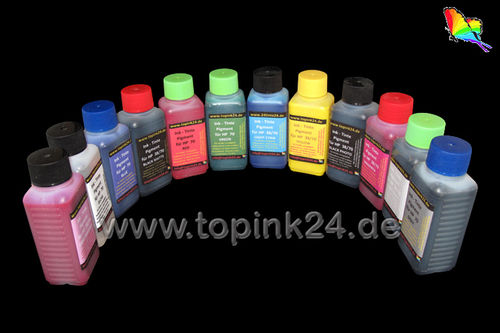 Nachfüllset / Tinte Pigment UV für HP Designjet Z3200 HP70 HP73 12 Color