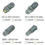 LEDs mit Lampensockel, 10-24 V