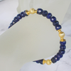 "Dark Blue Gold" Saphir Silber Armband, vergoldet