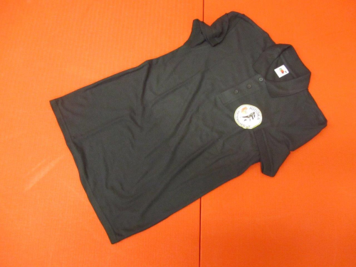 Schwarzes Polo für Männer mit Vereinslogo und Rückendruck
