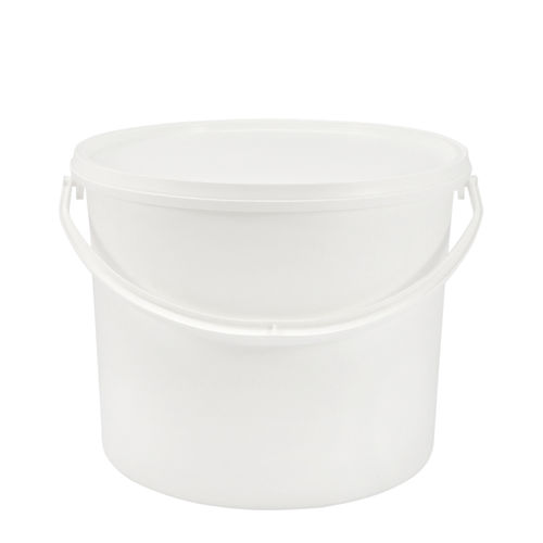 Kunststoffeimer 5,6 Liter, rund, weiß, UN-Zulassung mit Kunststoffbügel