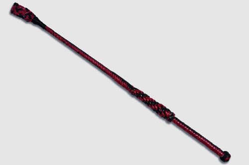 Gerte Leder 70cm mit verstärkterm Mittelteil schwarz/rot