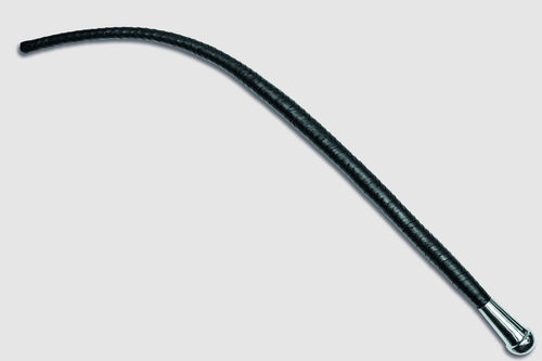 Lederpeitsche 80cm schwarz mit Stahlknauf