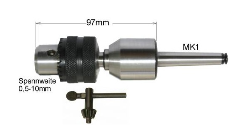 Mitlaufendes Bohrfutter MK1 Drehmaschine