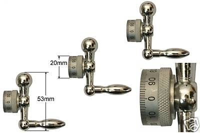 SET 3 Stück Kugelkurbeln mit verstellbaren Skalenringe für Unimat und C0