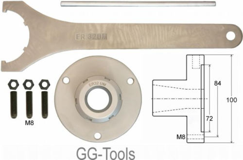 Spannzangenfutter Aufnahmeflansch 100mm ER32