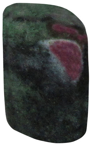 Zoisit mit Rubin TS 4 ca. 2,0 cm breit x 3,4 cm hoch x 2,3 cm dick (26,8 gr.)