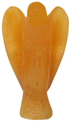 Calcit orange Engel groß 1 ca. 4,7 cm breit x 7,6 cm hoch x 2,6 cm dick (101,1 gr.)