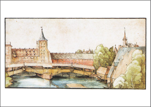 Kunstpostkarte "Trockensteg am Hallertor" Langformat