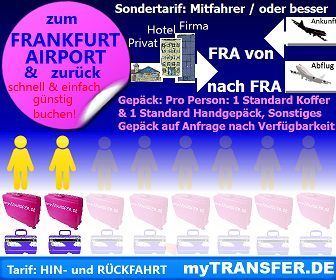 Flughafentransfer Herxheim am Berg DE-67273 zum & von Frankfurt Flughafen