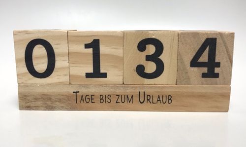 Countdown-Würfel aus Holz