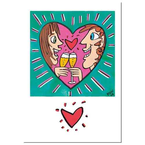 James Rizzi Double card with envelope "For you and me"