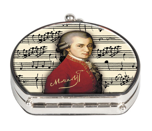 Pocket mirror "Mozart" - textile surface