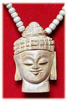 Holzkette Buddha Kopf