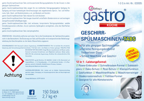 150 St. Schillings Geschirrspülmaschinen-Tabs 12 in 1