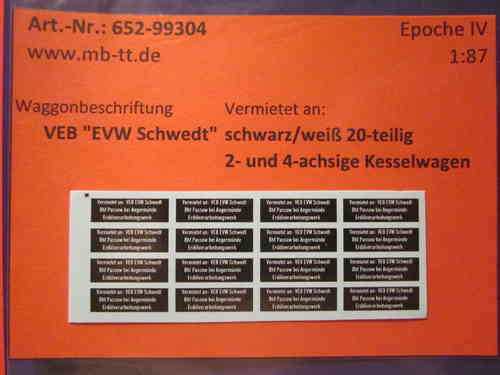 20-tlg. Vermietung Kesselwagen Schwedt 2- und 4-achsig, DR, Ep. IV, H0