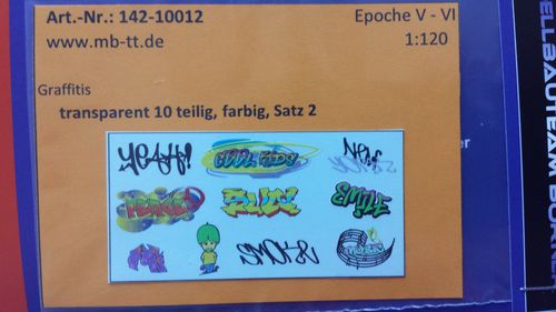 Graffitis auf transparenter Folie 10 tlg, Satz II, Ep. V - VI, TT