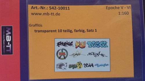 Graffitis auf transparenter Folie 10 tlg, Satz I, Ep. V - VI, N