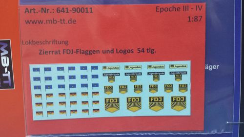 FDJ-Logos und Zierrat DR, 54 tlg., Ep. III - IV, H0